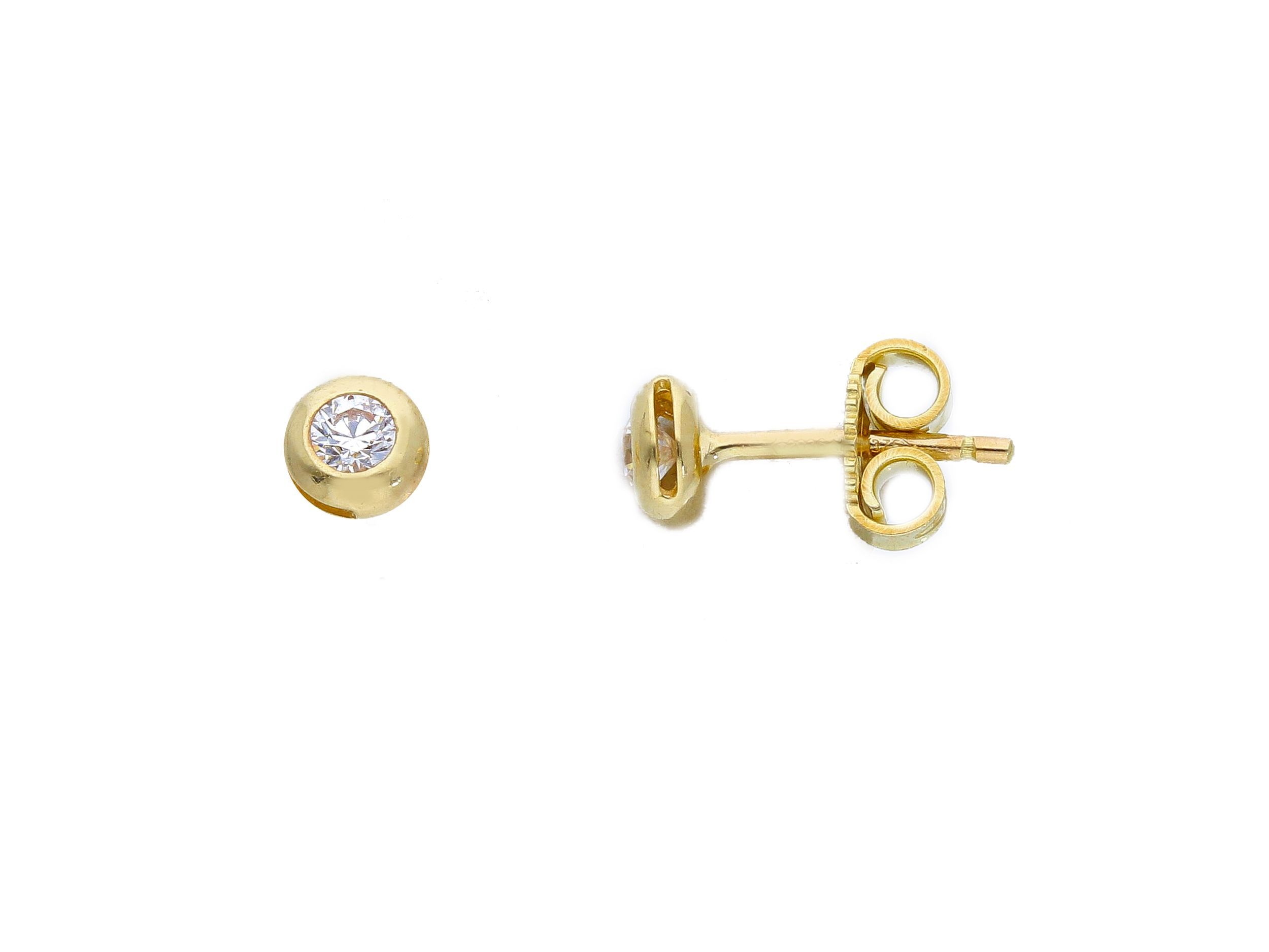 Golden earrings 9k with white zircon (code S173876)